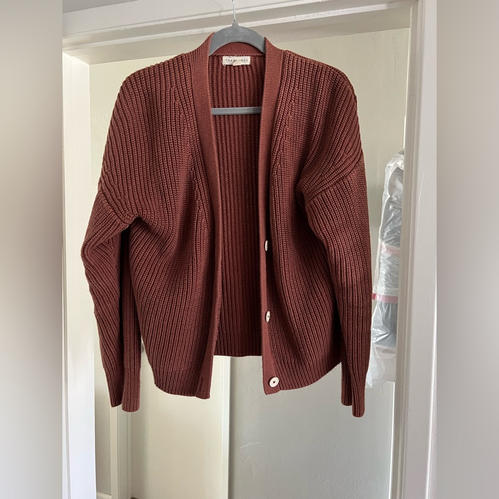 Tradlands Cardigan Sweater in Plum - Picture 2 of 10